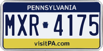 PA license plate MXR4175