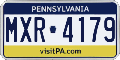 PA license plate MXR4179