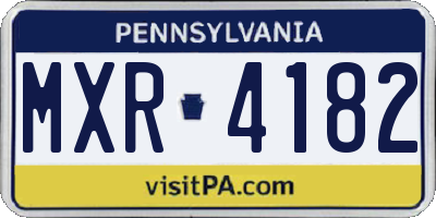 PA license plate MXR4182