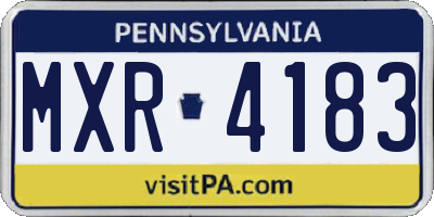PA license plate MXR4183