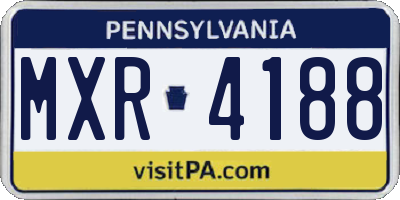 PA license plate MXR4188