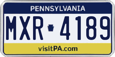 PA license plate MXR4189