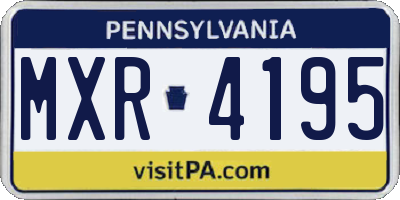 PA license plate MXR4195