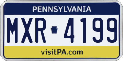 PA license plate MXR4199