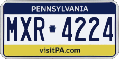 PA license plate MXR4224