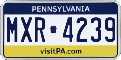 PA license plate MXR4239