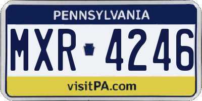 PA license plate MXR4246