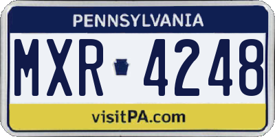 PA license plate MXR4248
