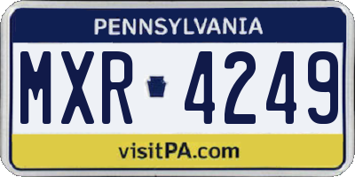 PA license plate MXR4249