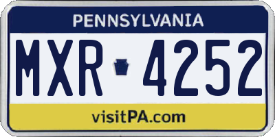 PA license plate MXR4252
