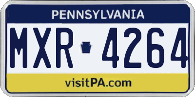 PA license plate MXR4264