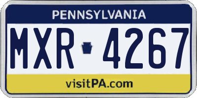 PA license plate MXR4267