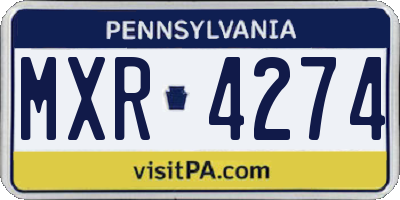 PA license plate MXR4274