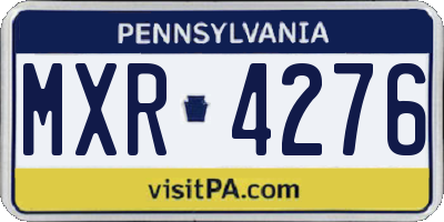PA license plate MXR4276