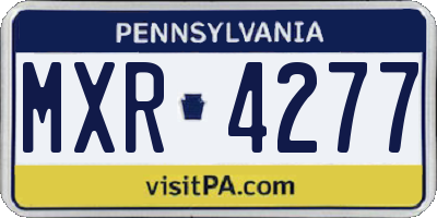 PA license plate MXR4277