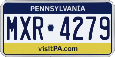 PA license plate MXR4279