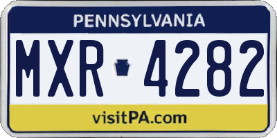 PA license plate MXR4282