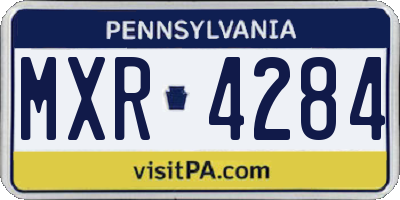 PA license plate MXR4284