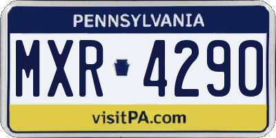 PA license plate MXR4290