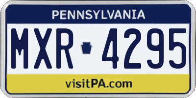 PA license plate MXR4295