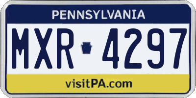 PA license plate MXR4297