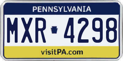 PA license plate MXR4298
