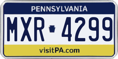 PA license plate MXR4299