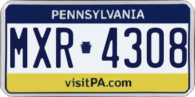PA license plate MXR4308