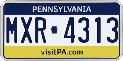 PA license plate MXR4313