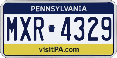 PA license plate MXR4329