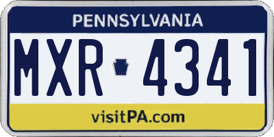PA license plate MXR4341
