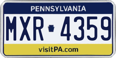 PA license plate MXR4359