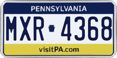 PA license plate MXR4368
