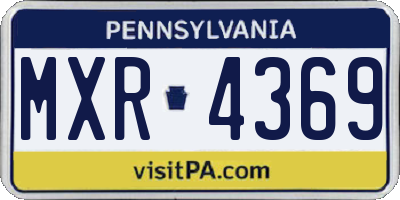 PA license plate MXR4369