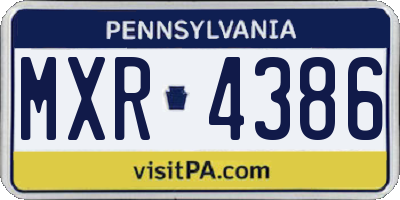 PA license plate MXR4386