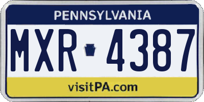 PA license plate MXR4387
