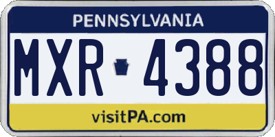 PA license plate MXR4388