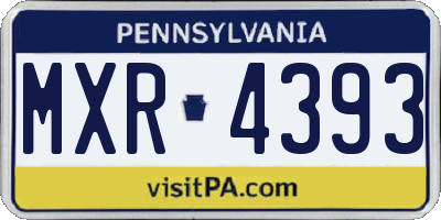 PA license plate MXR4393
