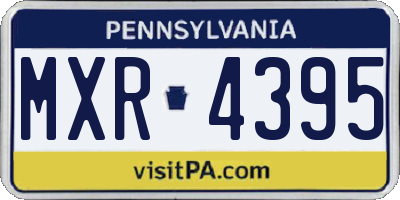PA license plate MXR4395