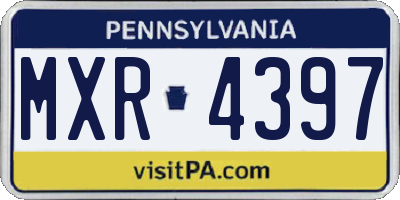 PA license plate MXR4397