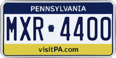 PA license plate MXR4400
