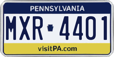 PA license plate MXR4401