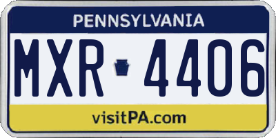 PA license plate MXR4406