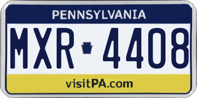 PA license plate MXR4408