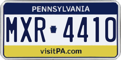 PA license plate MXR4410