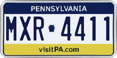 PA license plate MXR4411