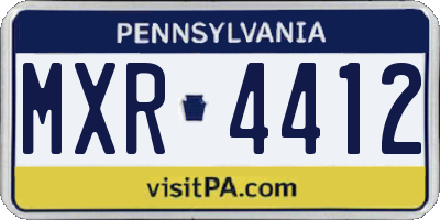 PA license plate MXR4412