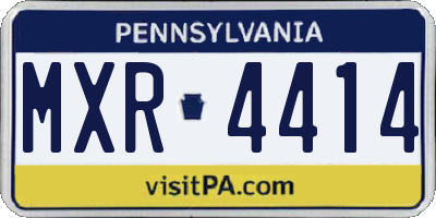 PA license plate MXR4414