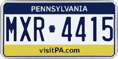 PA license plate MXR4415
