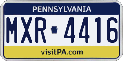 PA license plate MXR4416